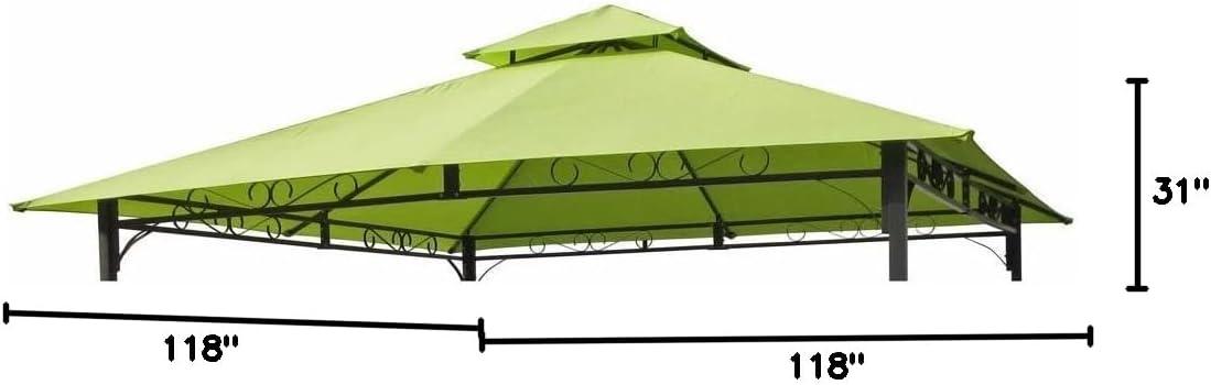 10 ft. Gazebo Canopy St. Kitts Replacement Top, Light Green