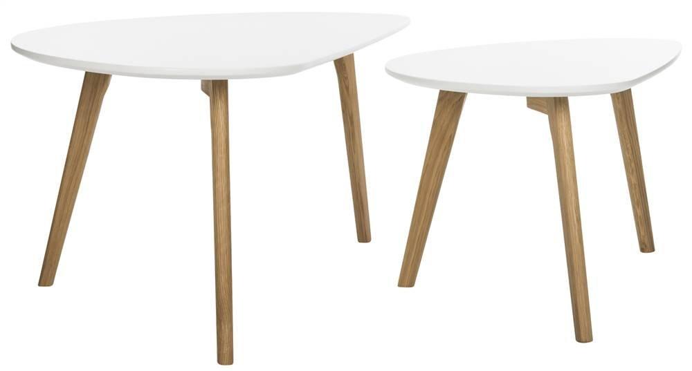 Olida Double Coffee Table - White/Oak - Safavieh