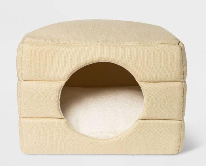 Collapsible Cave Dog Bed - S - Wheat/Yellow - Boots & Barkley™