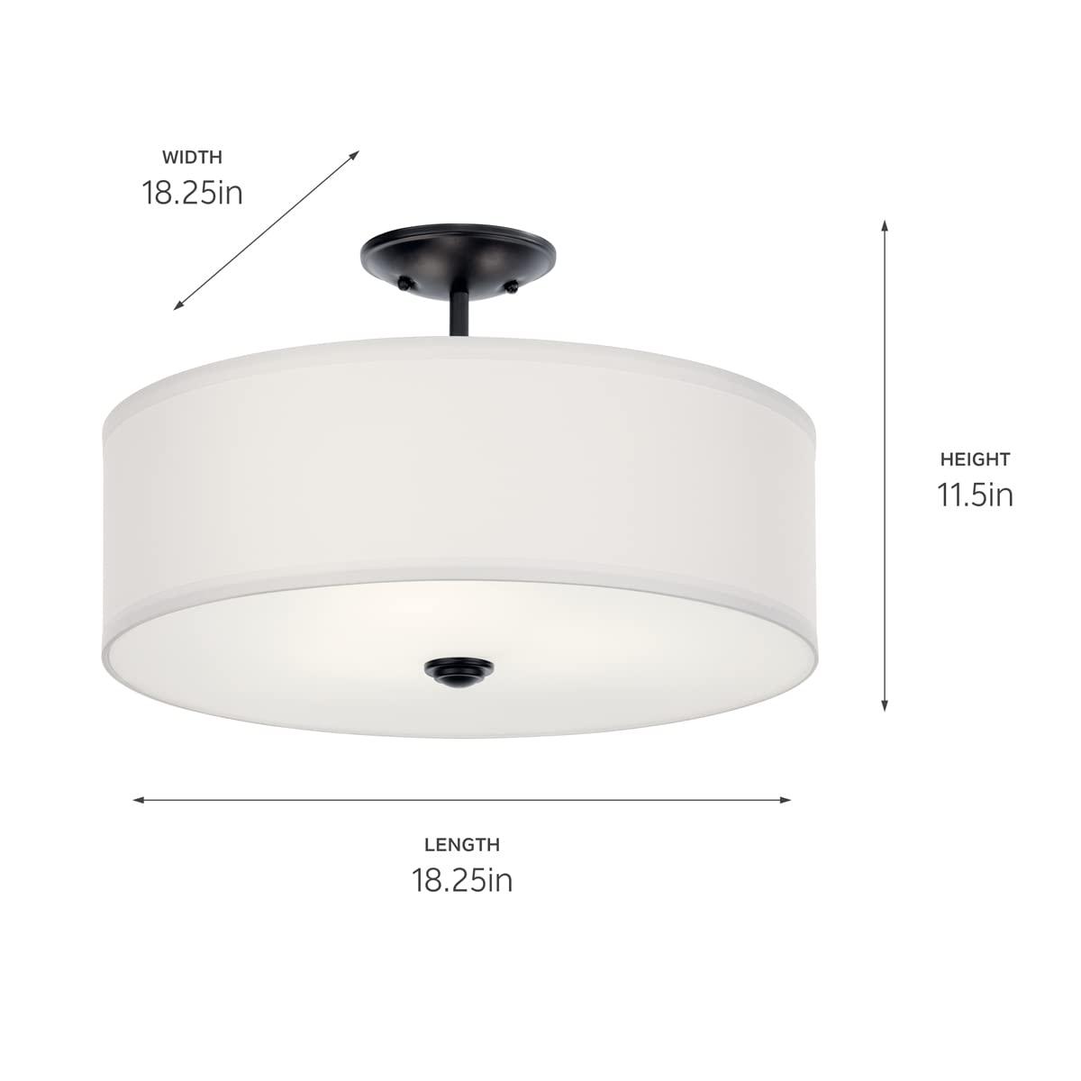 Kichler Lighting Shailene 3 - Light Semi-Flush Mount in  Black