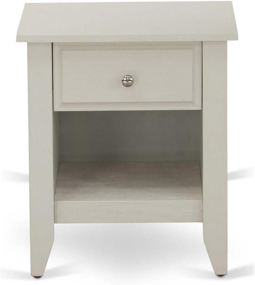 East West Furniture Gallatin 18" Wood Nightstand with 1 Drawer in Butter Cream