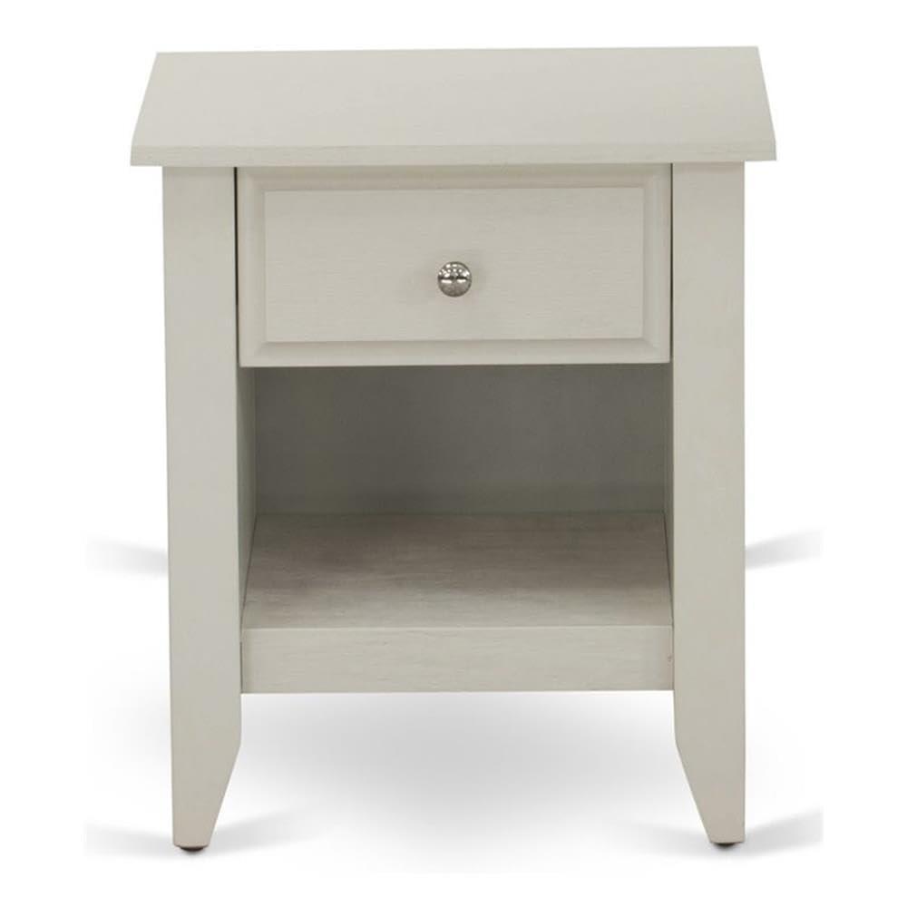 East West Furniture Gallatin 18" Wood Nightstand with 1 Drawer in Butter Cream