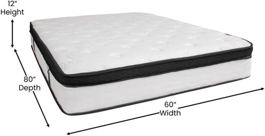 Flash Furniture Capri Comfortable Sleep 12 Inch CertiPUR-US Certified Memory Foam & Pocket Spring Mattress, Mattress in a Box