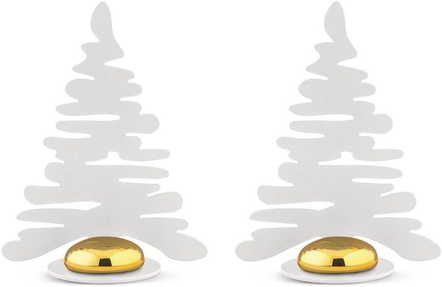 Alessi BM16S2 GR - Barkplace Tree Set of two place markers in steel coloured with epoxy resin, green with magnet.