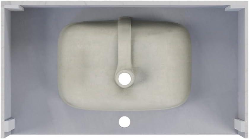 Avancer 36'' Wall Mount Sink In White Marble