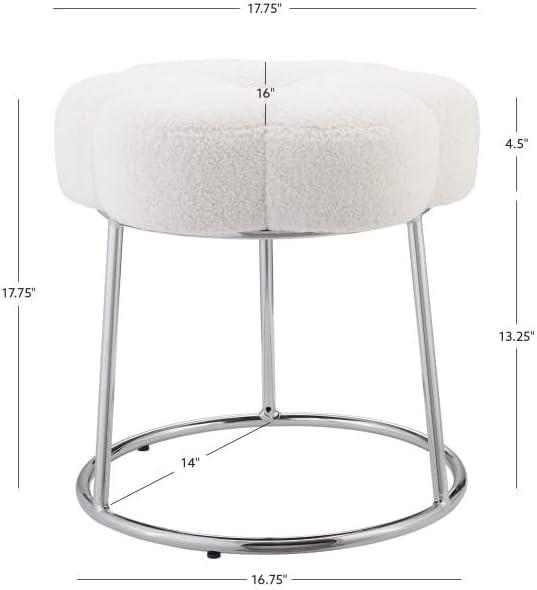 Ciara Flower Cushioned Vanity Stool