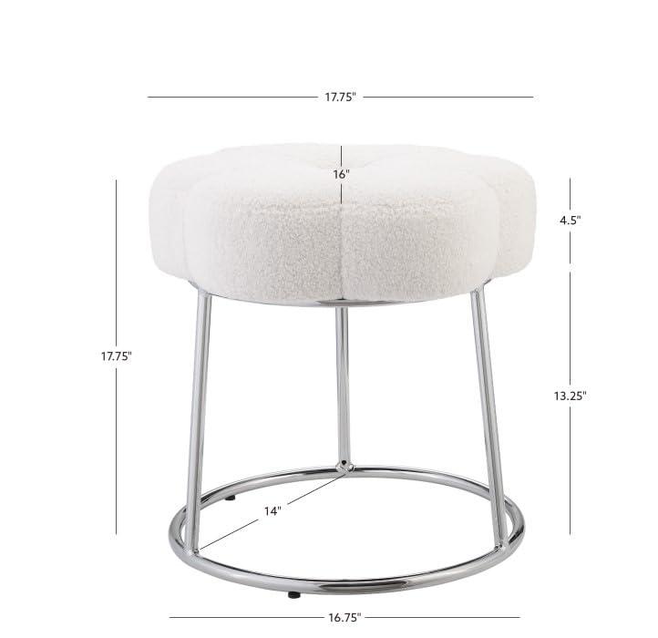 Ciara Flower Cushioned Vanity Stool