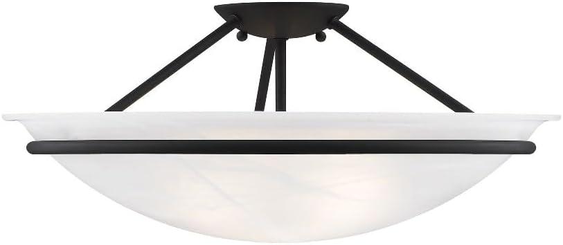 Livex Lighting Newburgh 3 - Light Semi-Flush Mount in  Black