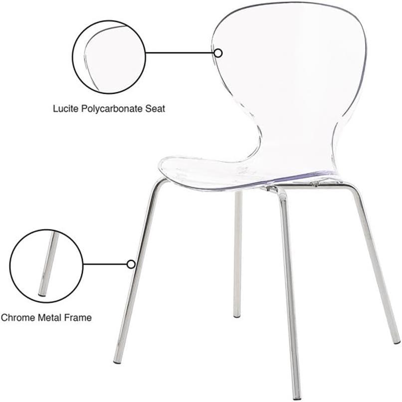 Meridian Furniture Clarion 18"H Metal Dining Chair in Chrome (Set of 2)