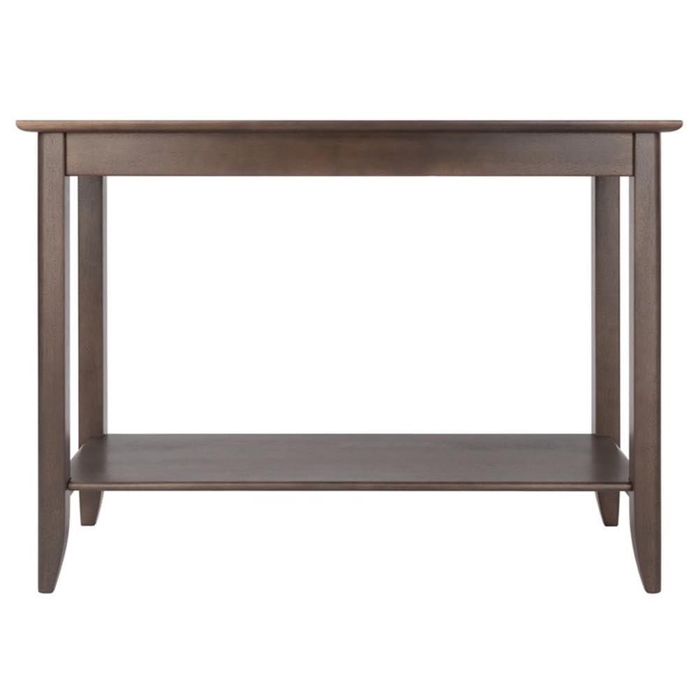 Santino Console Hall Table Oyster Gray - Winsome: Entryway Furniture with Shelf, Wood Veneer Sofa Table