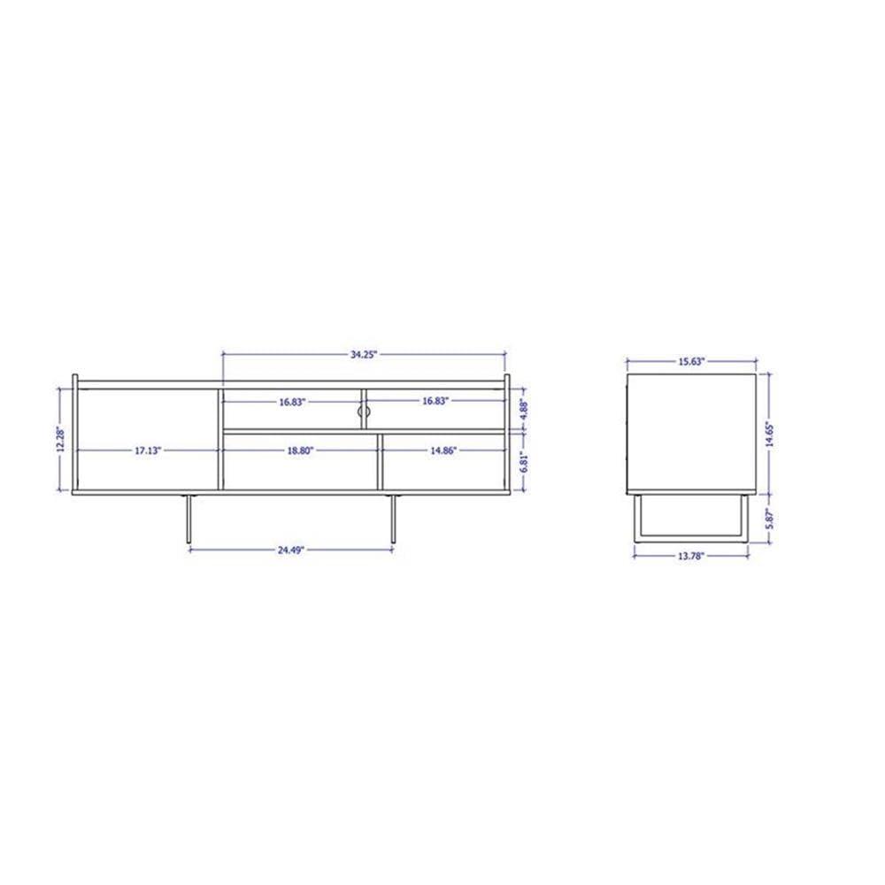 Winston TV Stand for TVs up to 50" White/Cinnamon - Manhattan Comfort: Mid-Century Design, Open & Concealed Shelving
