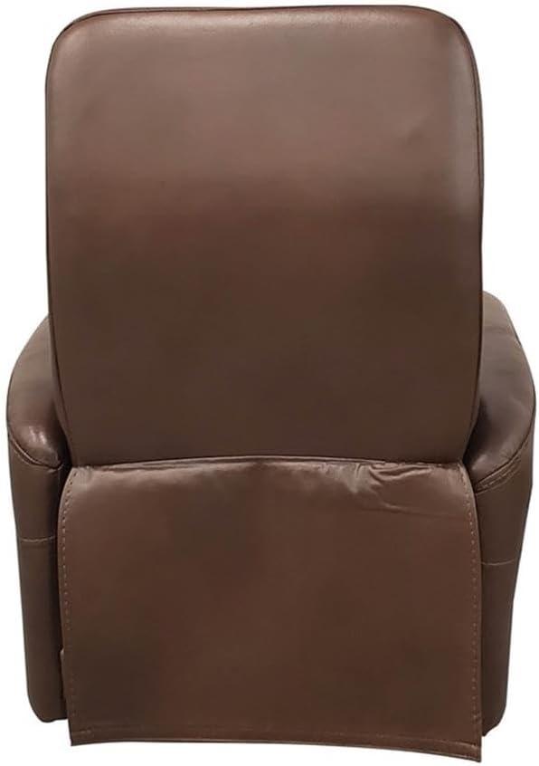 Traditional Brown Leather Swivel Recliner with Wood Accents