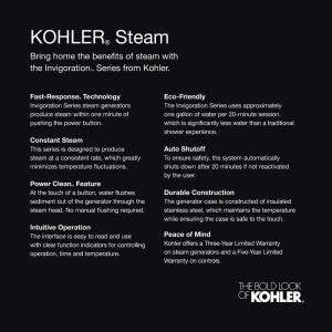 Kohler K-5526 Invigoration 7Kw Residential Steam Generator