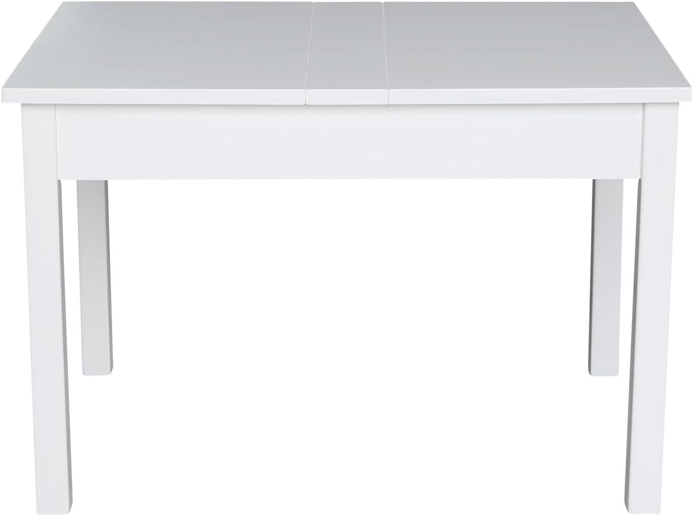 International Concepts Table With Lift Up Top For Storage, White