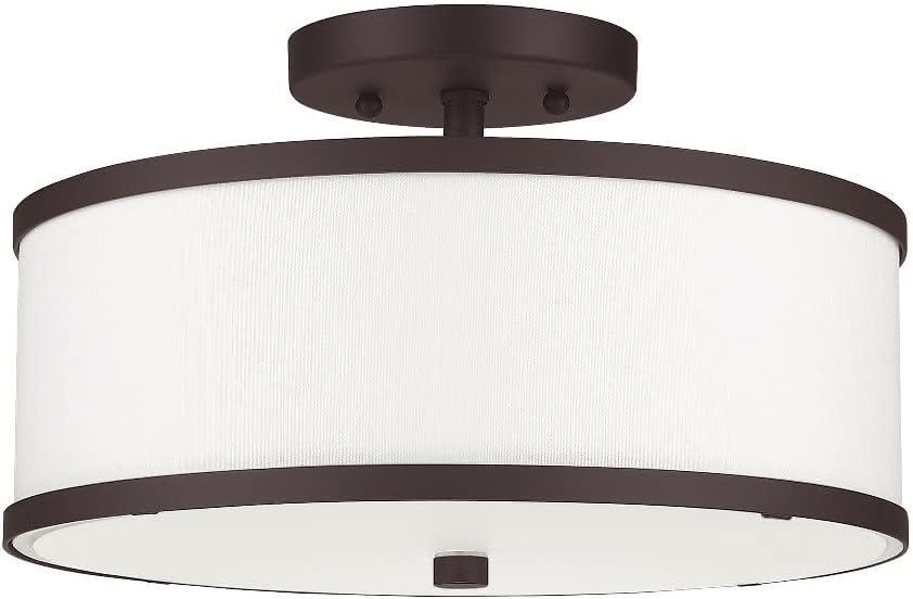 Livex Lighting Park Ridge 2 - Light Semi-Flush Mount in  Antique Brass