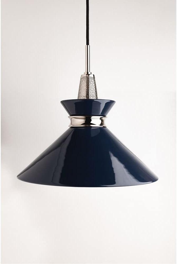 Transitional Kiki Aged Brass and Cream Metal Pendant Light