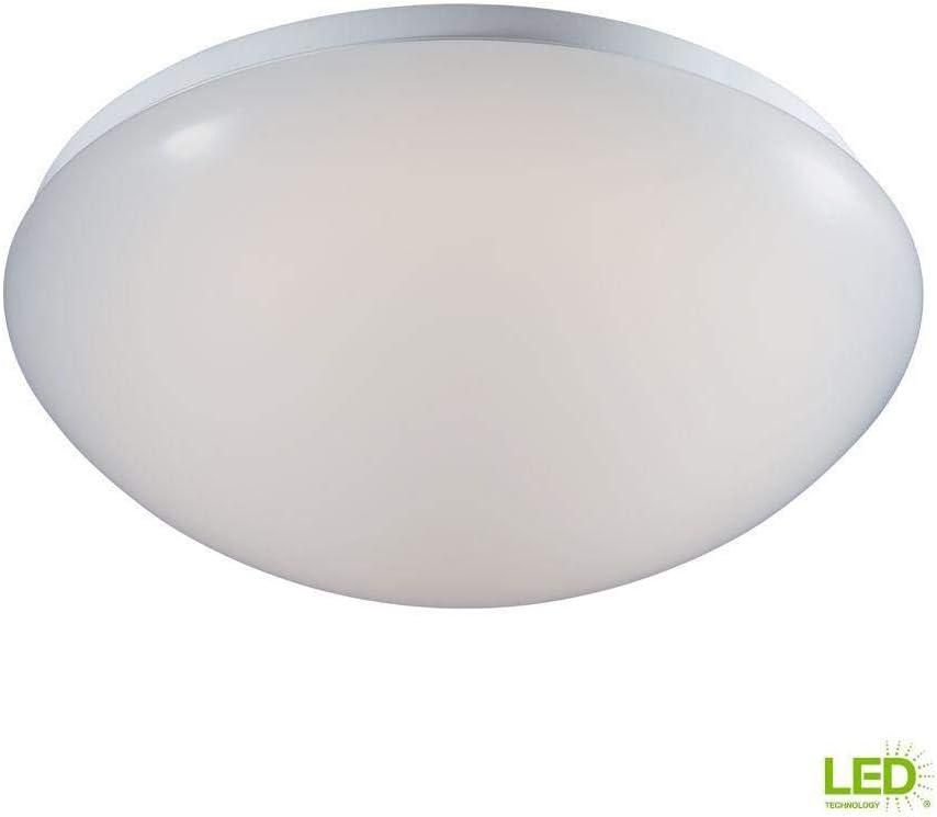 11 in. Low-Profile 1-Light White LED Puff Flush Mount