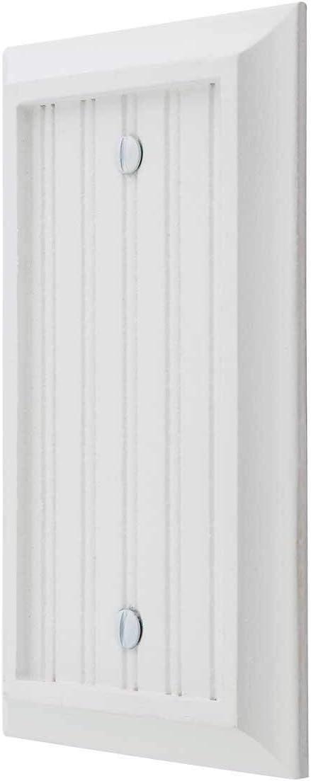 White Composite Wood Cottage Single Blank Wallplate