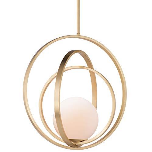 Maxim 26054SWSBR 18 in. Coronet One-Light Single Pendant Ceiling Light, Satin Brass