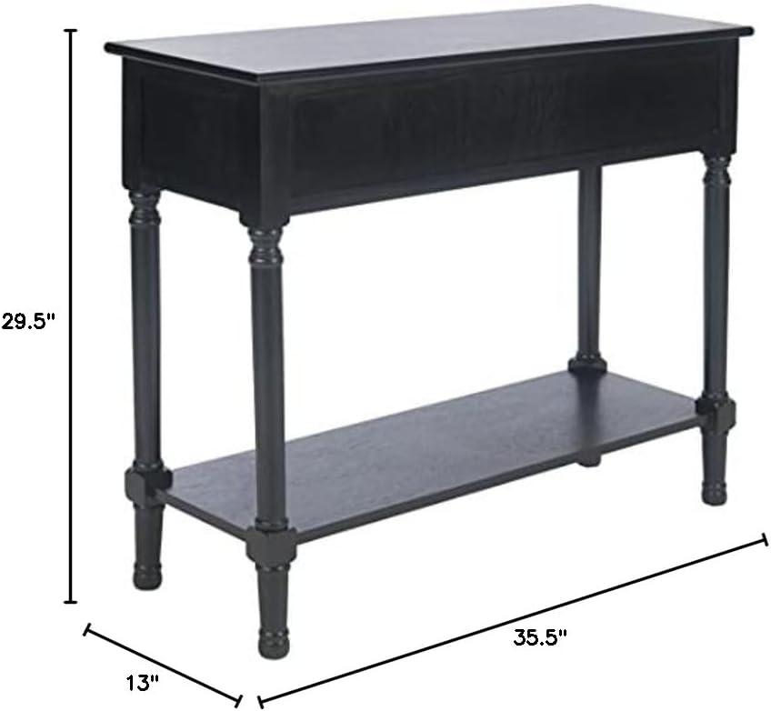 SAFAVIEH Allura French Black Wood Console Table with Drawer (35.5 in. W x 13 in. D x 29.5 in. H)