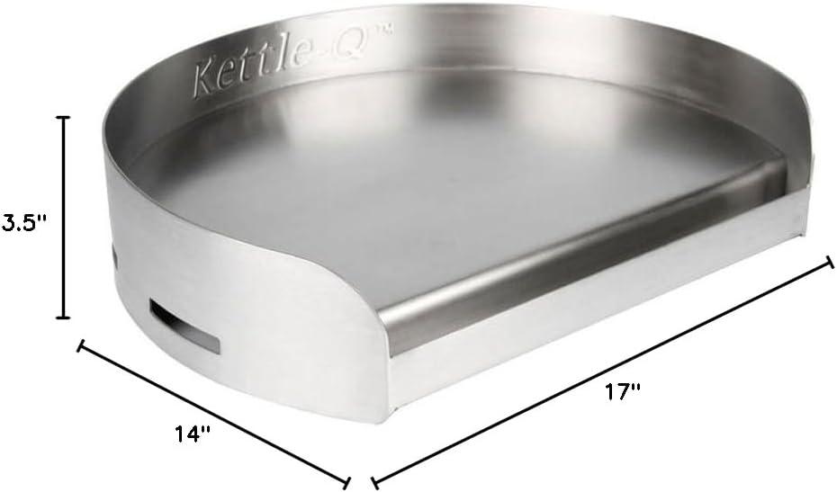 Little Griddle KQ-17-R Stainless Steel Outdoor BBQ Griddle, 17 x 14, For Charcoal Kettle and Kamado Grills, Fun to Use, Easy to Clean
