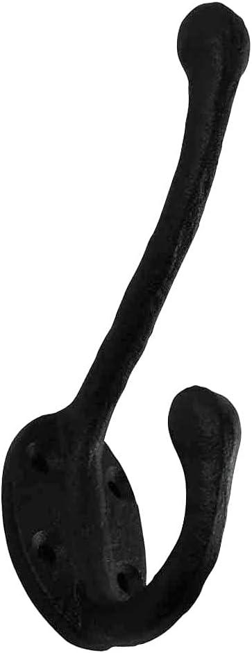 The Renovators Supply Inc. 25845 Wrought Iron Double Wall Mounted Robe Hook (Set of 3)