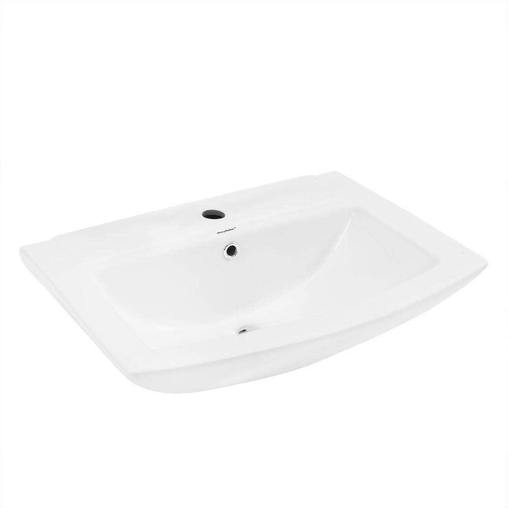 Sublime 24" Rectangular Pedestal Bathroom Sink with Overflow