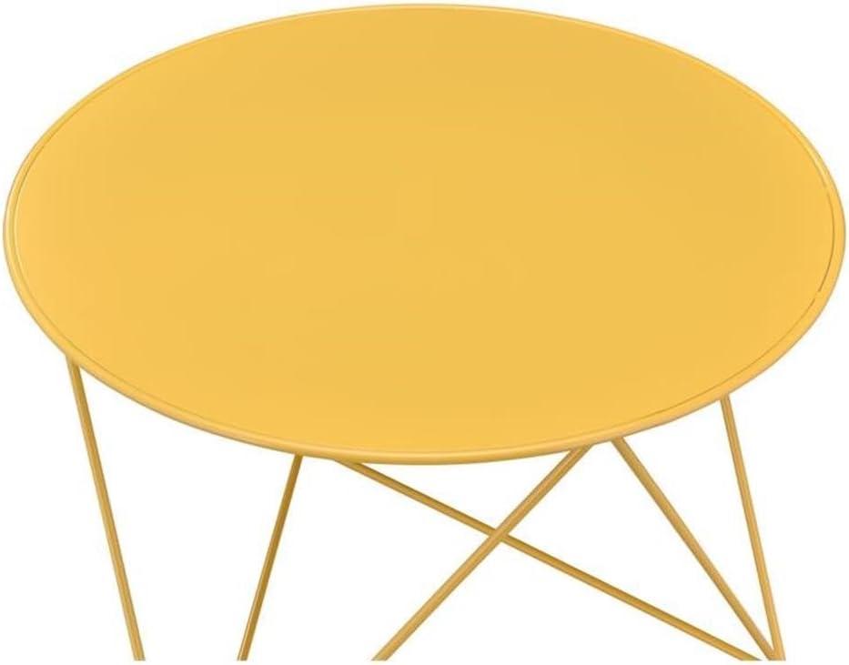 Epidia Accent Table Yellow - Acme Furniture: Modern Geometric Metal Base, 17" High
