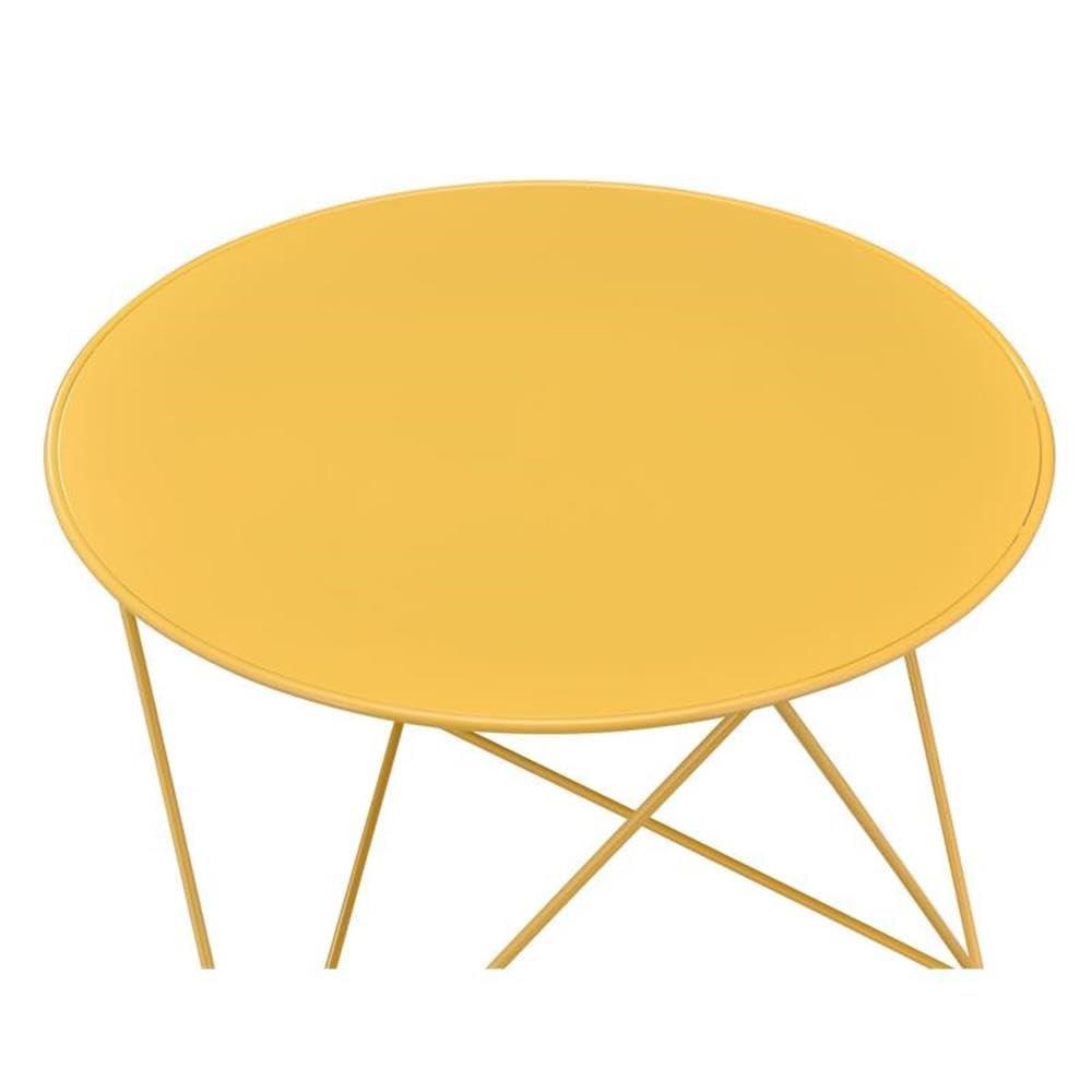 Epidia Accent Table Yellow - Acme Furniture: Modern Geometric Metal Base, 17" High