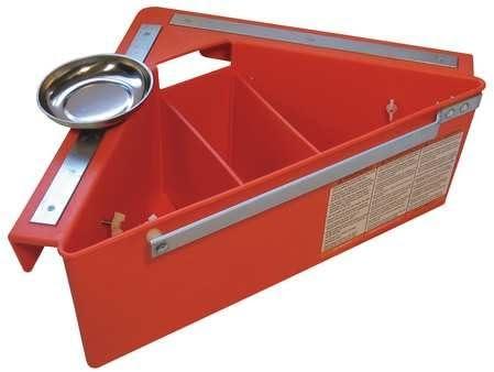 Ergonomic Orange Triangular Tool Organizer for Aerial Platforms