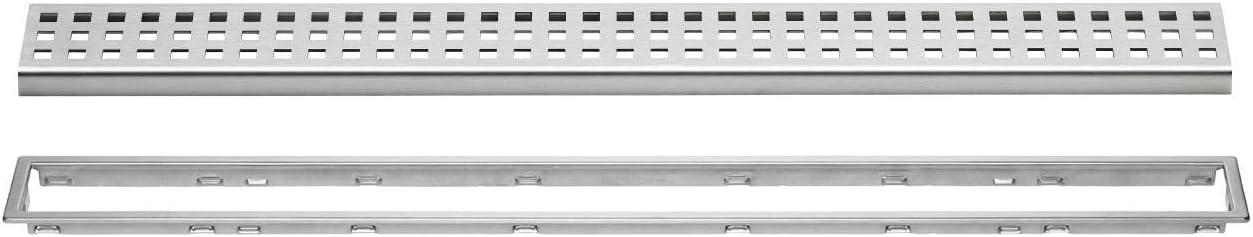 Adjustable Brushed Stainless Steel Square Hole Drain Grate, 60"