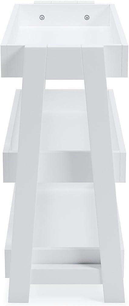 Accent Table with 3 Tier Tray Design Shelves White - Saltoro Sherpi