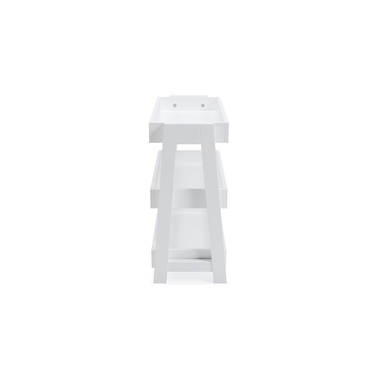 Accent Table with 3 Tier Tray Design Shelves White - Saltoro Sherpi