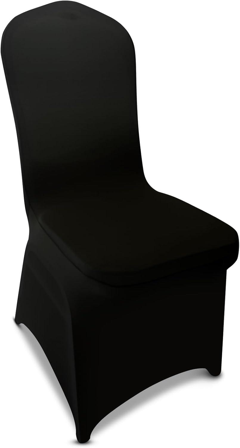 VEVOR Black Stretch Spandex Chair Covers, Set of 50 - Universal Fitted Slipcovers for Folding Chairs - Removable and Washable - Ideal for Weddings, Banquets, Parties, and Celebrations