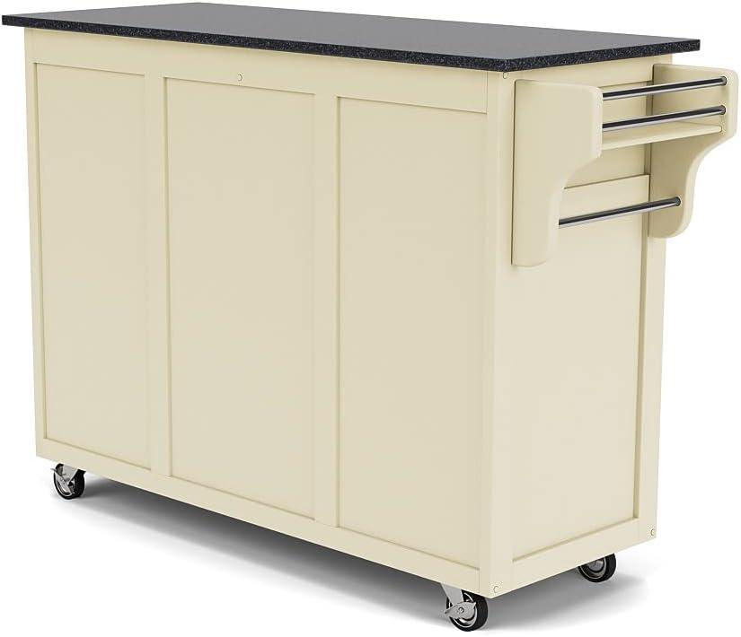 Create-a-Cart White Kitchen Cart With Stainless Top