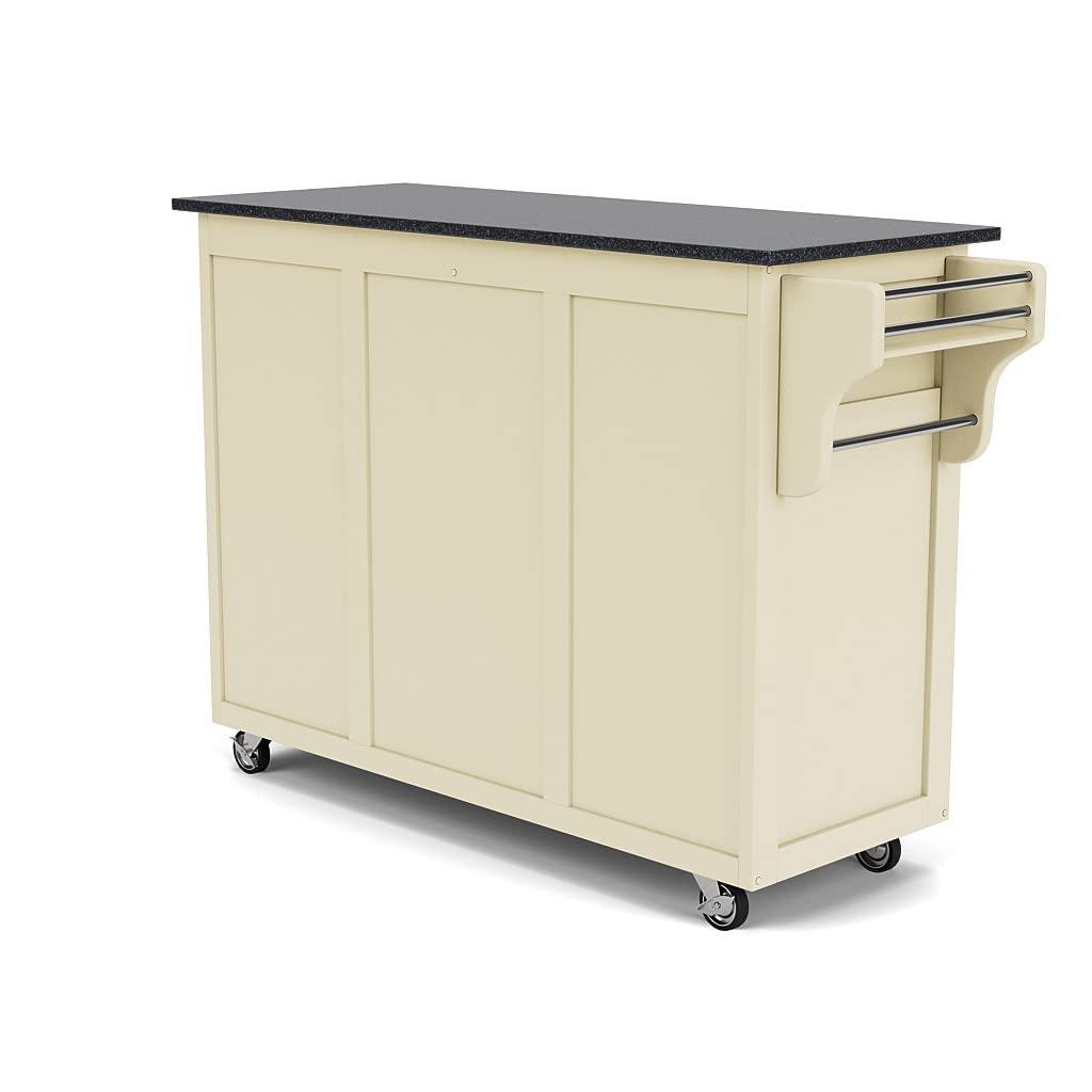 Create-a-Cart White Kitchen Cart With Stainless Top