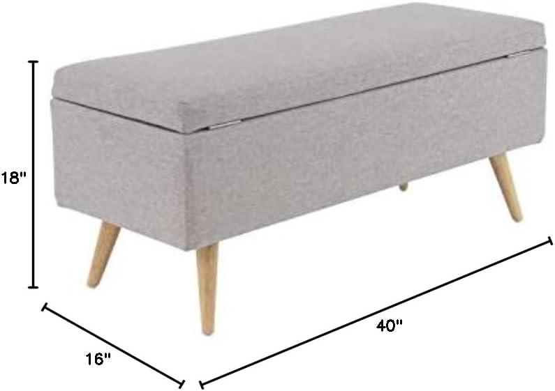 Contemporary Storage Bench Gray - Olivia & May