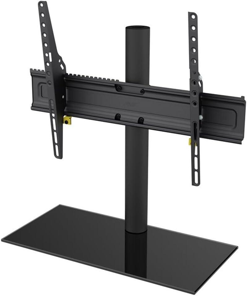 Universal Table Top TV Base Adjustable Tilt and Turn for Most TVs 46 in. to 65 in., Black/Black