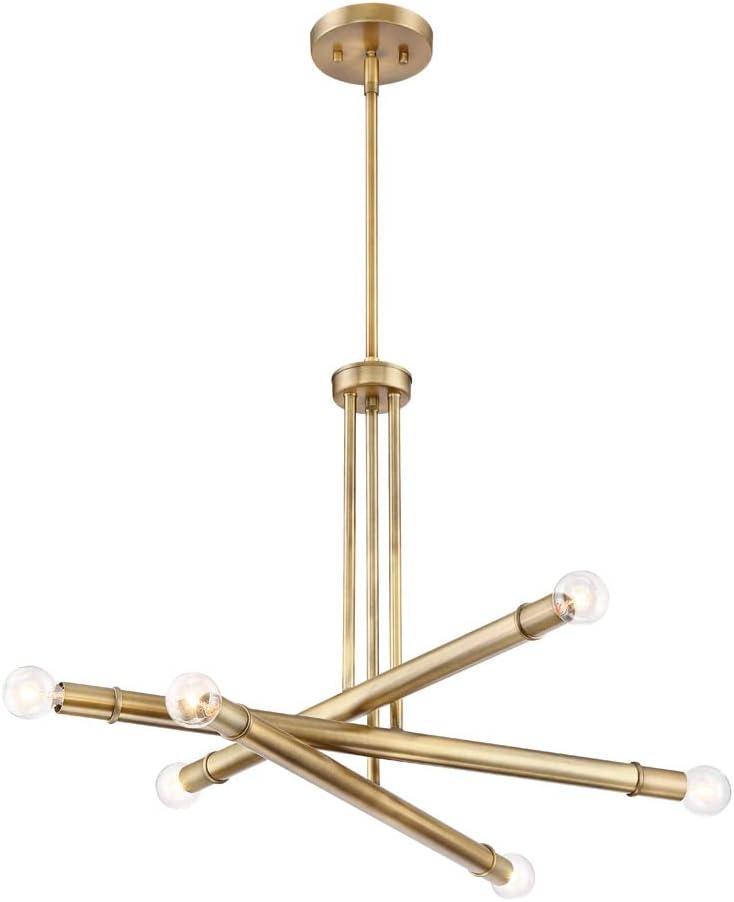 Emmett Midcentury Modern Sputnik Chandelier in Old Satin Bronze