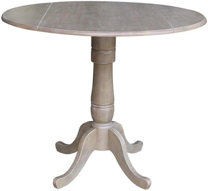 Farmhouse Round Wood Extendable Counter Height Dining Table