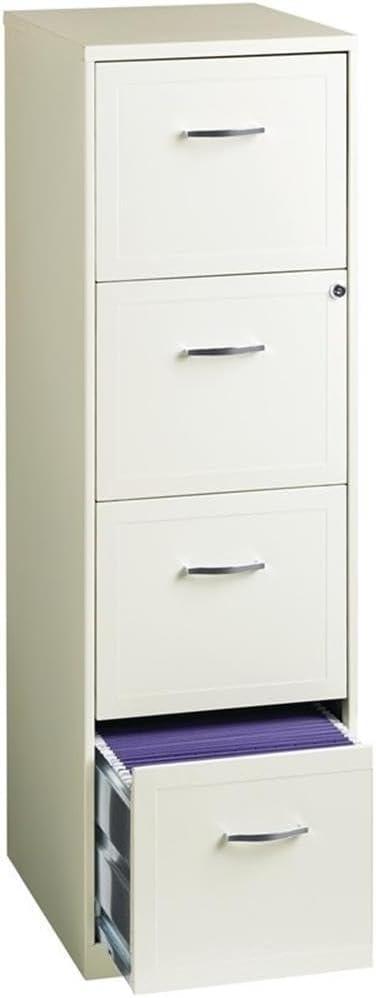 Scranton & Co 18" Deep 4 Drawer Vertical File Cabinet in Pearl White