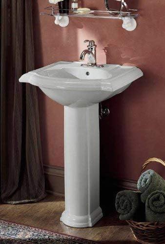 Devonshire® Ceramic 24" Pedestal Bathroom Sink with Overflow