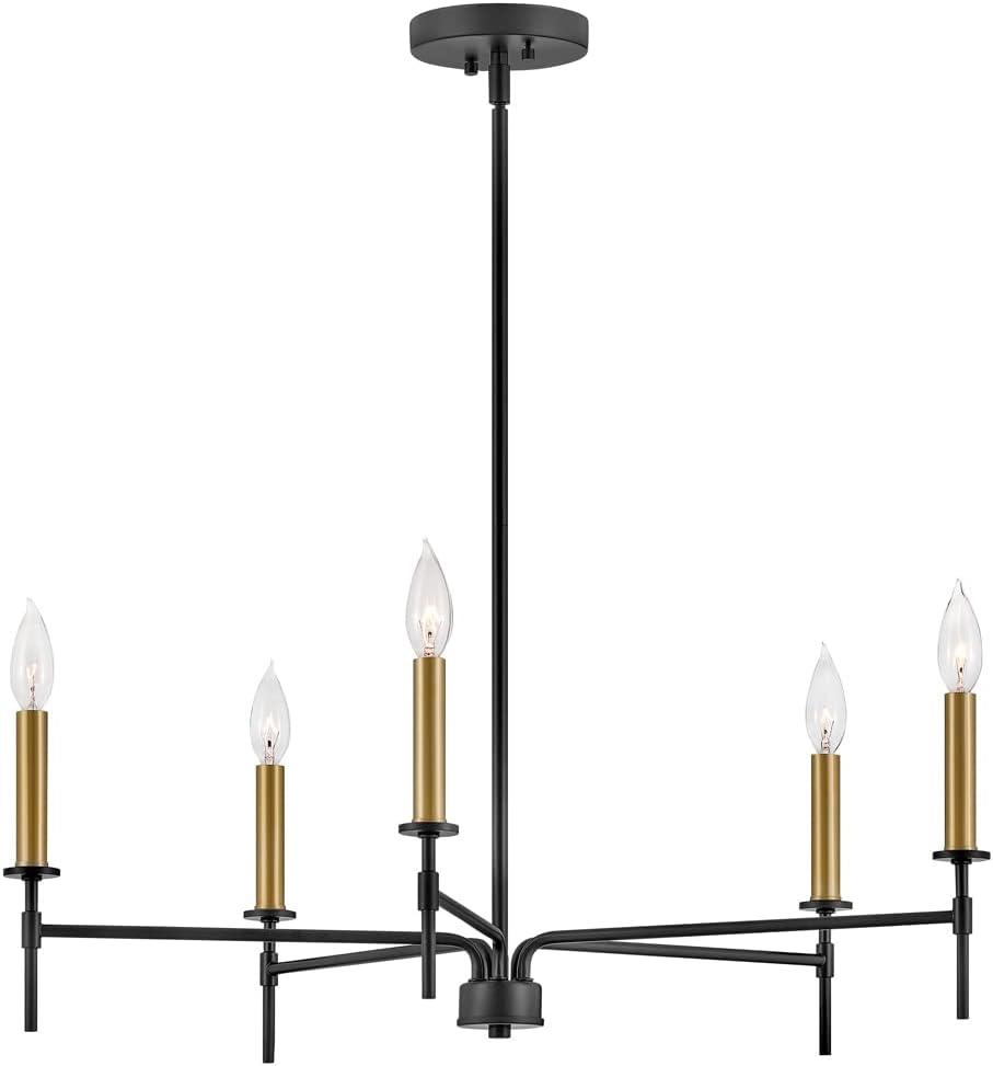 Lark Hux 5 - Light Fabric Dimmable Modern Linear Chandelier