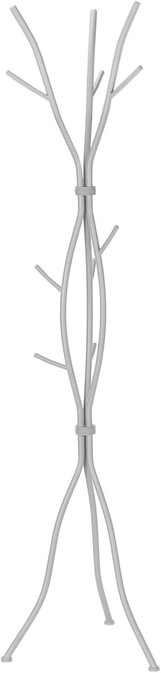 Zipcode Design™ 74"H Bedroom Coat Rack Metal Hall Tree Freestanding 11 Hooks Coat Rack Umbrella Stand