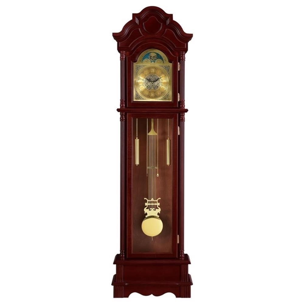 Coaster Furniture Harris Grandfather Clock with Chime Brown Red and Clear, 900749