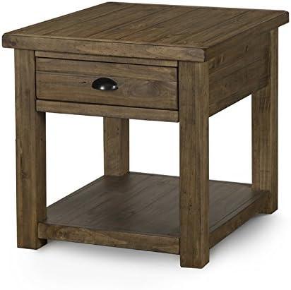 Magnussen Stratton Rustic Warm Nutmeg Rectangular End Table with Storage