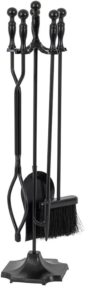 Modern Ember Cascade 5 Piece Fireplace Tool Set in Black