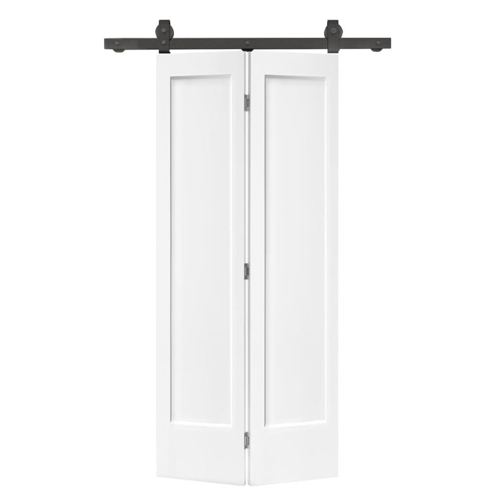 Calhome Paneled MDF Composite Bifold Barn Door with Installation Hardware Kit