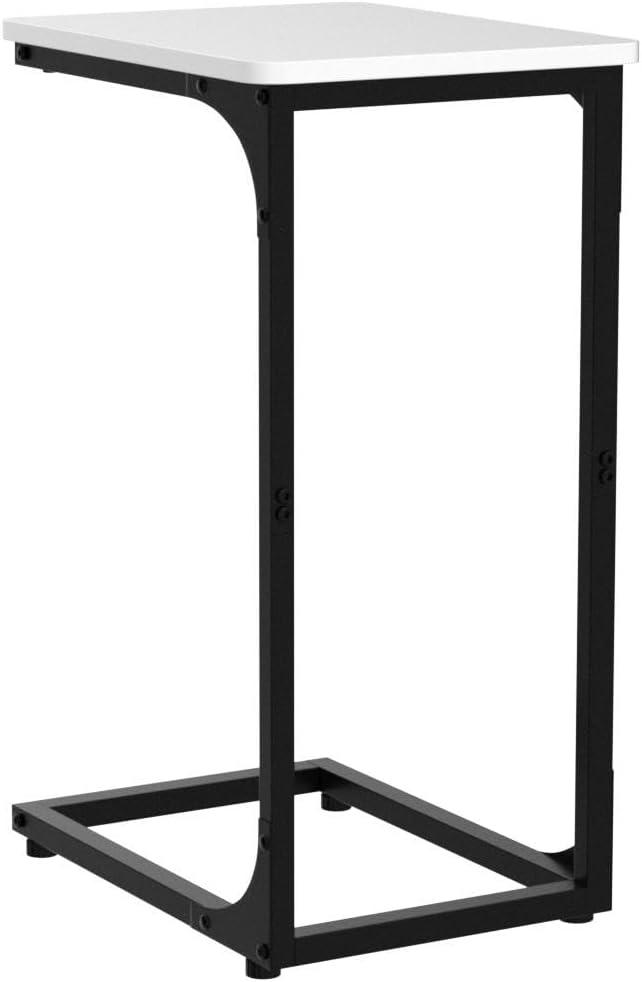 C Table Side Table Set of 2 Living Room Sets C Shaped Couch Tray End Tables Modern, Black and White