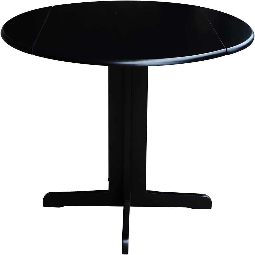 36" Dual Dining Drop Leaf Dining Table Black - International Concepts